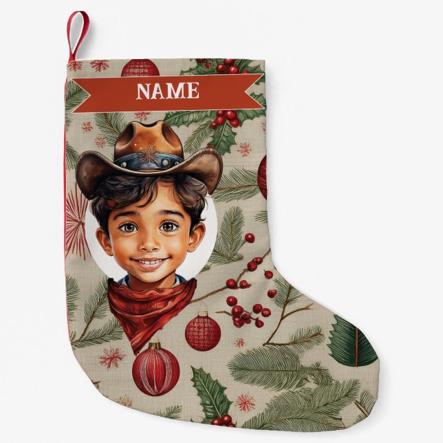 Pequena Meia de Natal de Cowboy (Frente)