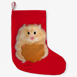 Pequena Meia de Natal de hamster com biscoito