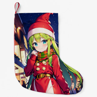 Pequena Meia de Natal Garota de Férias de Anime