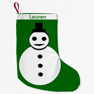 Pequena Meia de Natal Personalizada com Boneco de Neve Sor