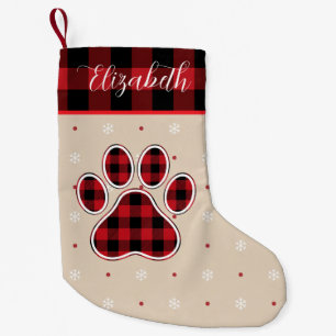 Pequena Meia de Natal Personalizada com Estampa de Pata Xa
