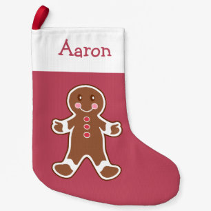 Pequena Meia de Natal Personalizada de Gengibre Vermelho