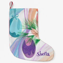 Pequena Meia de Natal Personalizada Enfeite