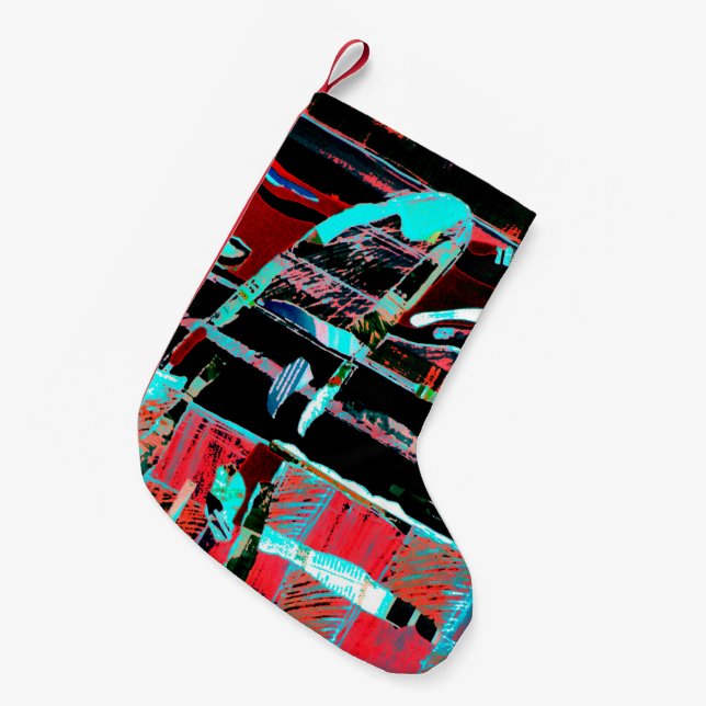 Pequena Meia de Natal Personalizada – Liberdade Abstrata (Frente (Pendurada))