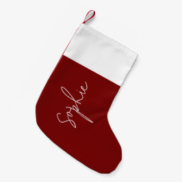 Pequena Meia de Natal Personalizada Vermelha de Pelúcia pa