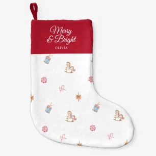 Pequena Meia de Natal Vintage com Aquarela