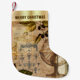 Pequena Meia de Natal Vintage Era Uma Vez