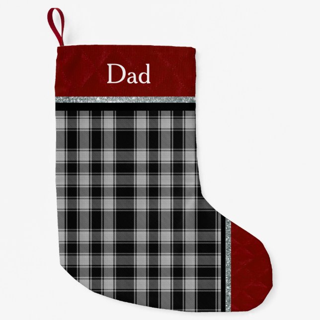 Pequena Meia de Natal Xadrez Personalizada MacPhee (Frente)