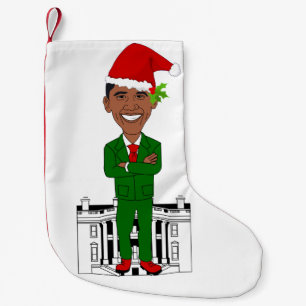 Pequena meia do Natal de Barack Obama Papai Noel
