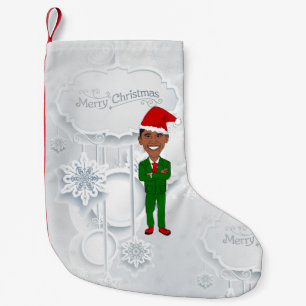 Pequena meia do Natal do papai noel de Barack Obama