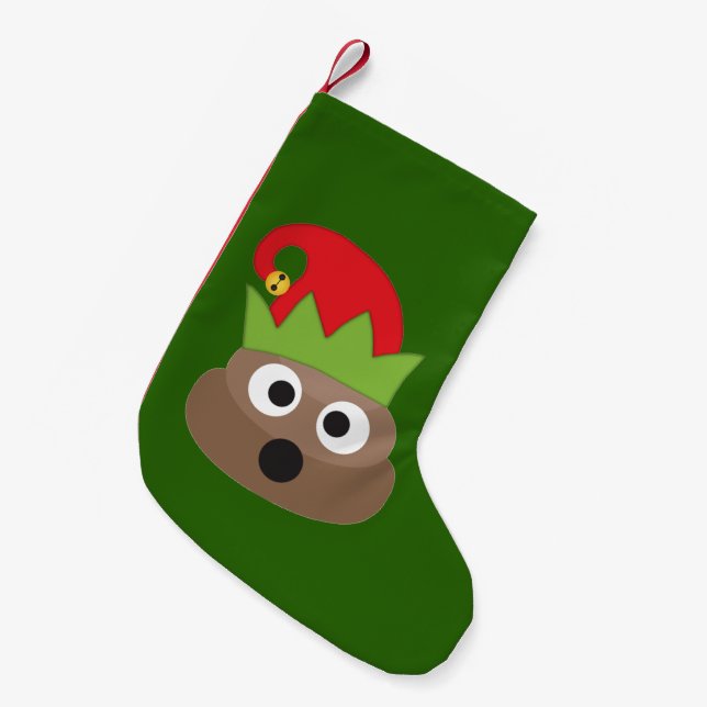 Pequena Meia engraçada do Natal de Emoji do tombadilho (Frente (Pendurada))