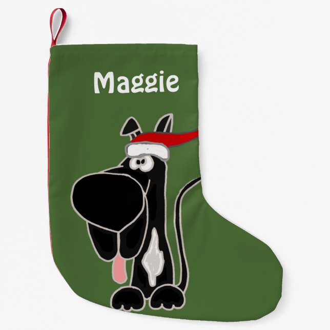 Pequena Meia preta do Natal de great dane (Frente)