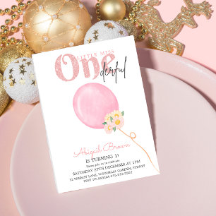 Pequena Miss Onelinda primeiro aniversario convite