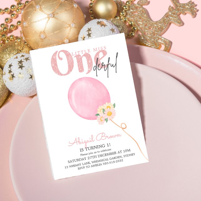 Pequena Miss Onelinda primeiro aniversario convite (Criador carregado)