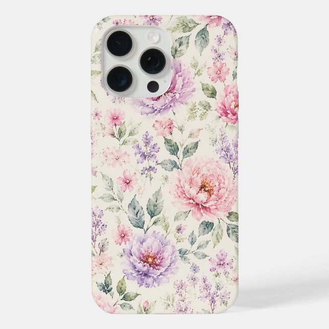 Pequena Peônia Floral em Aquarela (Verso)
