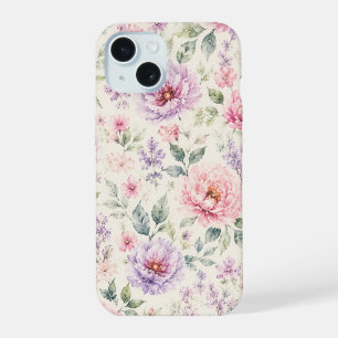 Pequena Peônia Floral em Aquarela Suave