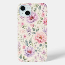 Pequena Peônia Floral em Aquarela Suave
