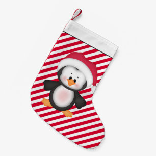 Pequena pinguim de Natal meia de desenho animado de Natal