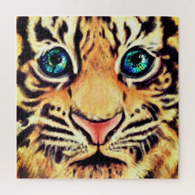 Pequena pintura de Quebra-cabeça Tigre (Vertical)