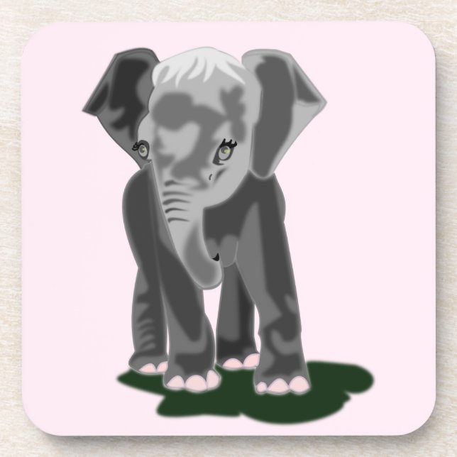 Pequena Porta copos de Elefante _ Sua Cor - Texto (Frente)