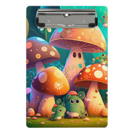 Pequena prancheta de cogumelos lindos