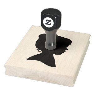 Pequena Silhueta, Carimbo de Borracha de 4" x 5"