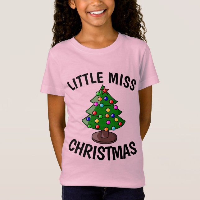 PEQUENA SRA. CHRISTMAS Engraçada Meninas T-Shirts (Frente)