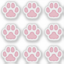 Pequenas Adesivos de Pegadas de Pata de Gato Rosa