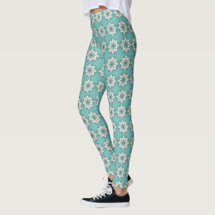 "Pequenas Flores Azuis e Brancas" Leggings de Yoga
