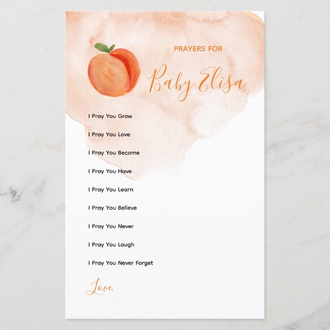 Pequenas Pêssegos Doces para Jogo de Bebê (Frente)