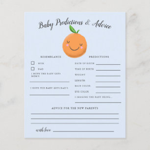 Pequenas Previsões de Bebê Azul e Cartão de Avi