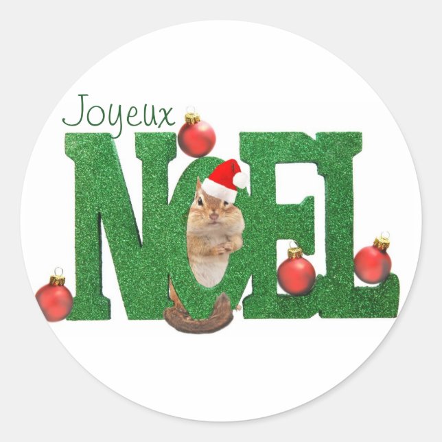 Pequeno adesivo do Noel do Chipk Joyeux (Frente)