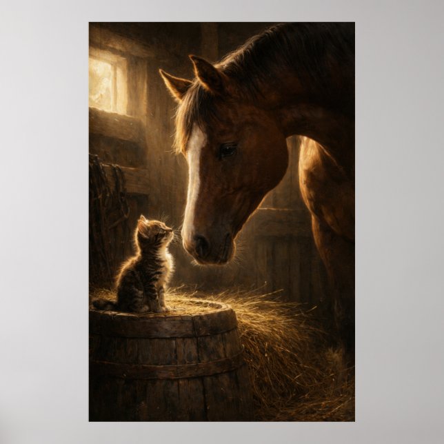 Pequeno Amigo | Cavalo & Gatinho | Poster (Frente)