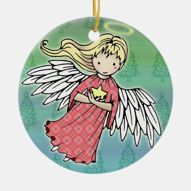 Pequeno Anjo de Natal Enfeite (Frente)