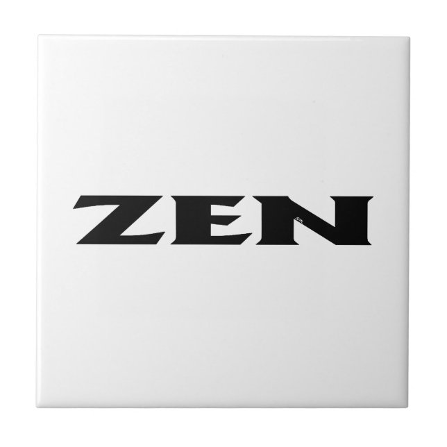Pequeno azulejo branco preto Zen (Frente)