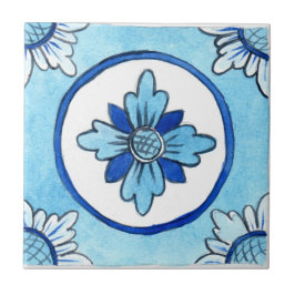 Pequeno azulejo cerâmico, estilo siciliano "Castel