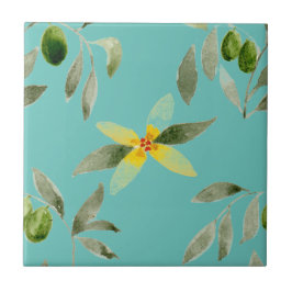 Pequeno azulejo de cerâmica inspirado na Sicília