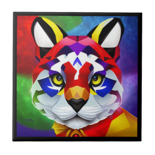 Pequeno azulejo preto Cat de Alexander