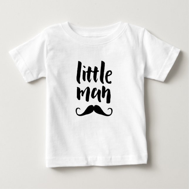Pequeno bigode tipografia infantil t-shirt (Frente)