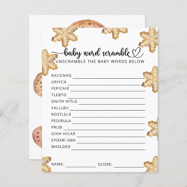 Pequeno biscoito - Bebê (Frente/Verso)