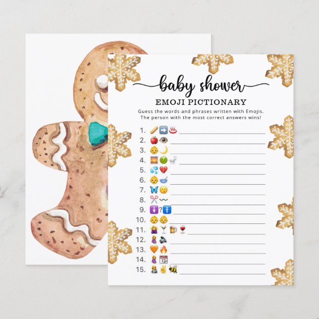 Pequeno biscoito - Jogo de picário Emoji (Frente/Verso)