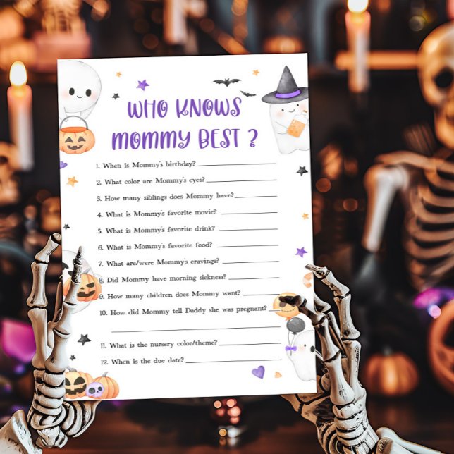 Pequeno Boo Roxo que conhece o melhor jogo da Mamã (Baby is Brewing Baby Shower Who knows Mommy Best Game)