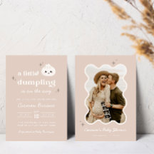 Pequeno Buraco Bao Dim Chá de fraldas Convite