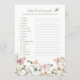 Pequeno Cartão de Câmbio de Palavra para Bebê de F