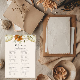 Pequeno Cartão de Chá de fraldas Pumpkin Baby Triv