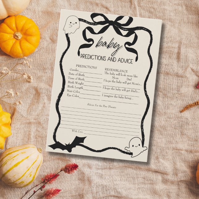 Pequeno Cartão de Previsão de Bebê Coquette (Little Boo Coquette Baby Prediction Game Card)