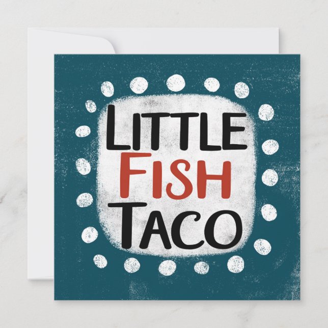 Pequeno Cartão de Saudação de Taco de Peixe (Frente)
