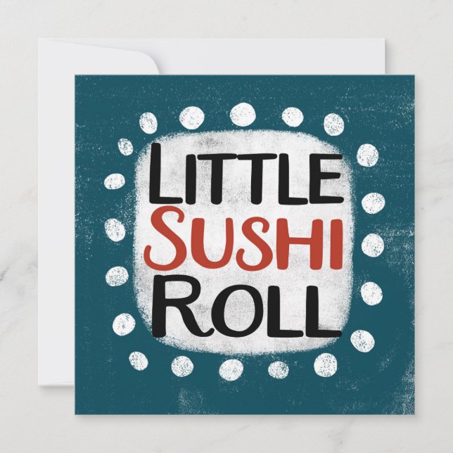 Pequeno Cartão de Saudação Roll Sushi (Frente)