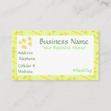 Pequeno Cartão de visita amarelo florado