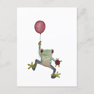 pequeno cartão postal de sapo flutuante